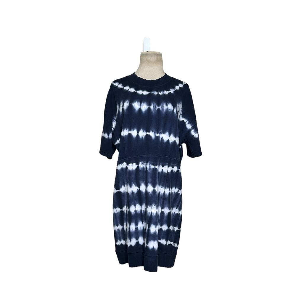 Michael Kors blue white tie dye organic cotton short sleeves dress size XL - Picture 10 of 12